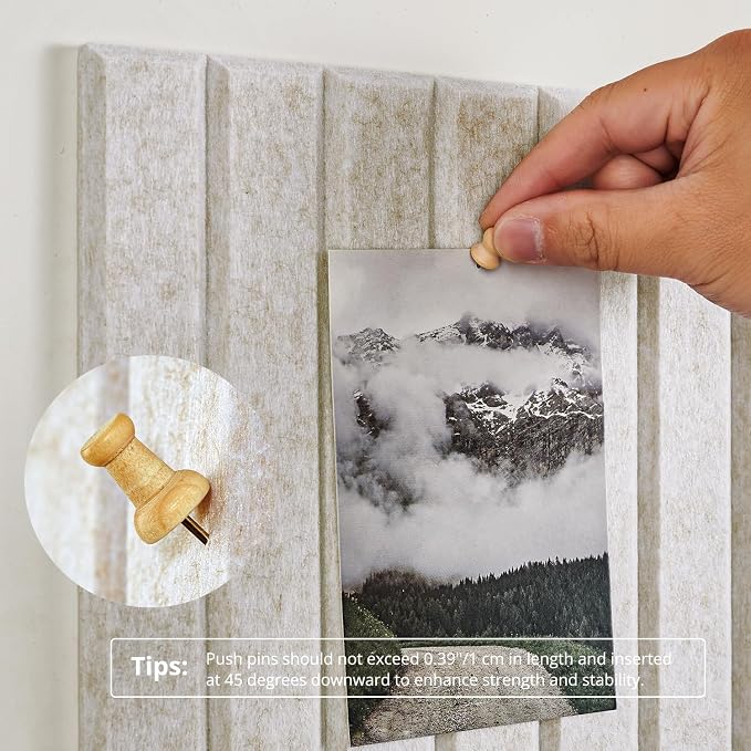 Felt Bulletin Board 36"×24" Cork Board with 30 Adhesive Tab Oatmeal | 6 Pack Cork Boards for Office, Pin Boards For Walls, Use in Bedroom Home Classroom Decor