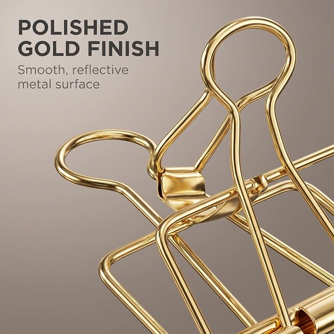 4Pcs Gold Hollow Out Long Tail Wire Binder Clips Paper Binder Clip Large Binder and Paper Clips Small in Size and Light in Weight,Clips, Clamps,Office Products Tape, Adhesives and Fasteners 51mm
