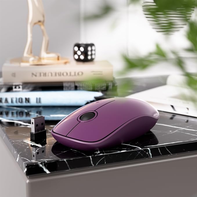 MPTOG Wireless Keyboard and Mouse Combo (Black Wine Red) | Retro Round Typewriter Keys, 2.4G Silent Connection, Ergonomic Aesthetic Desk Set for Home Office, Laptop, PC, Mac
