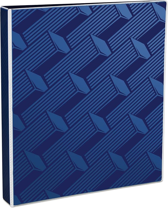 Avery Dual Effect 3 Ring Binder, 1" Slant Rings, 1 Navy Blue Binder | For Heavy School, Home and Office Use, DuraHinge Tear-Resistant Spine, DuraEdge Split-Resistant Sides, Glossy-Matte Design
