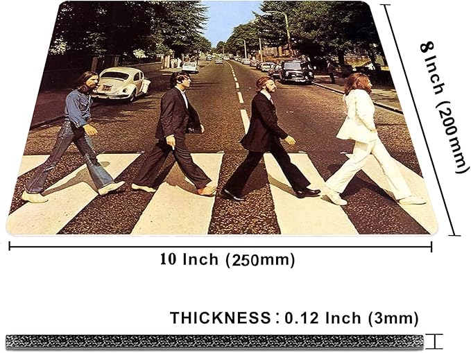 Gaming Mouse Pad - Non-Slip Rubber Base, Wireless Mouse Compatible, Beatles Forever Live a Wonderful Life Desk Decor
