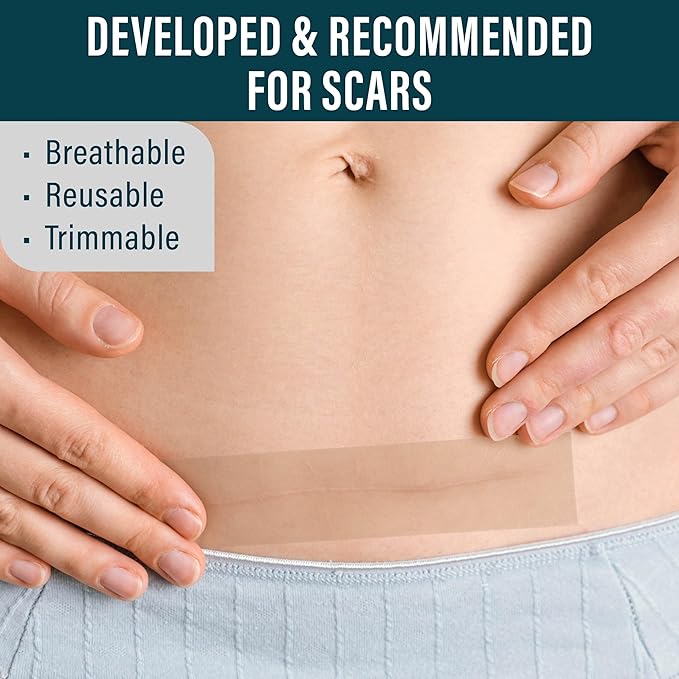 NUVADERMIS Silicone Scar Sheets for Surgical Scars - 120" x 1.5" Roll - Medical Grade Silicone Scar Tape and Face Tape for Wrinkles, Keloid Scars, and Hypertrophic Scars - Reusable - 1 Pack