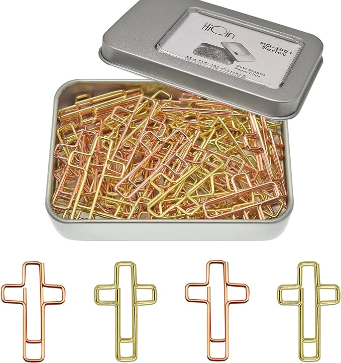 50 PCS Cross Paper Clips, Bible Study Supplies Bible Stuff Things Accessories Christian Bookmark Clips Bulk