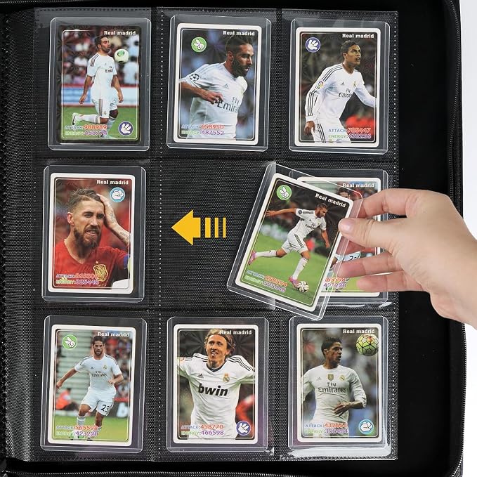 Toploader Binder,Holds 288 Toploaders,9 Pocket Double-Sided Top Loader Binders with Sleeves for 3 x 4'' Toploaders, Card Holder for Trading Cards or Sports Cards(Pink)