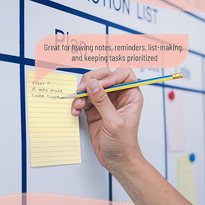 Mr. Pen- Lined Sticky Notes 4x6, 6 Pads, 45 Sheets/Pad, Pastel Color, Sticky Notes with Lines, Ruled Post Stickies, Stocky Notes for Bible Journaling