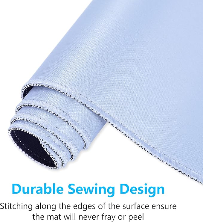 Dapesuom Large Gaming Mouse Pad, Extended Mouse Mat with Stitched Edges, Full Size Keyboard Pad with Non-Slip Base, Big XXL Computer Desk Mats for Gamer, Laptop, Office, 35.5 x 15.7 in, Sky Blue