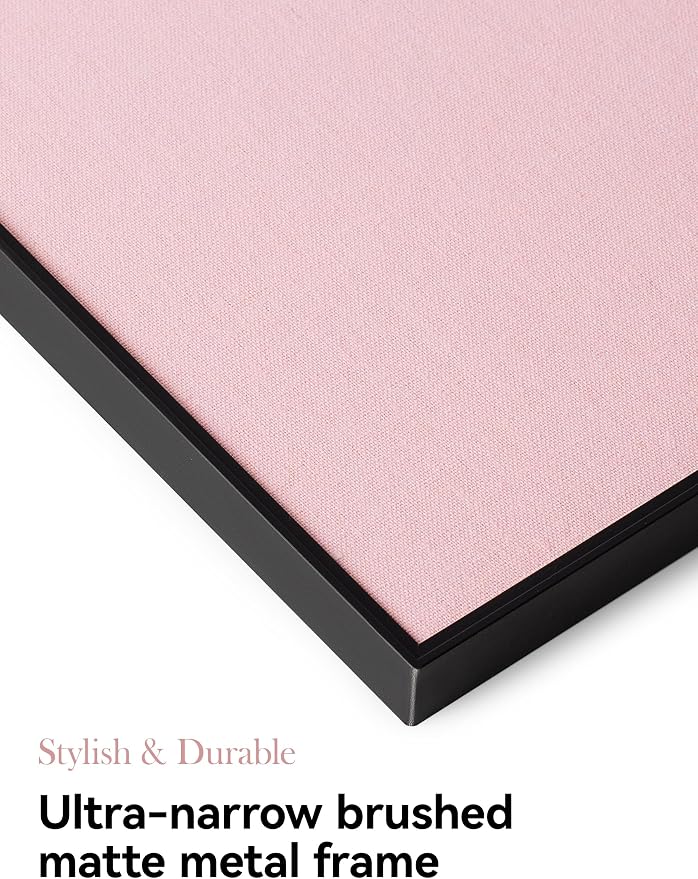 Cork Board White Board Combo for Wall | 24"X18" Linen Bulletin Board Whiteboard, Magnetic Dry Erase Corkboard for Home, Office, School, Pink