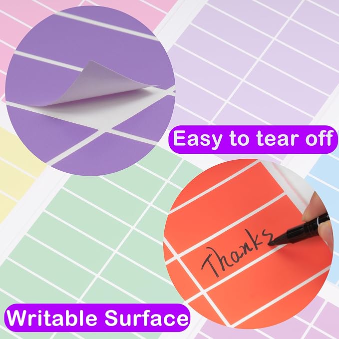 YSHIHE Colored Label Stickers,12 Colors,3 x 1 Inch Folder Labels-480 Pcs | Rectangle Self-Adhesive Sticky Labels Color Stickers Moving Stickers for Inventory,Office,File Folders,Moving
