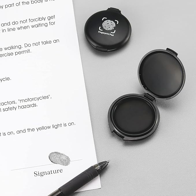 Hutou 3 Pack Stamp Pad Ink Pad Thumbprint Fingerprint Ink Pad for Notary Supplies Identification Security ID Fingerprint Cards Law Enforcement Fingerprint Black Stamp Ink pad