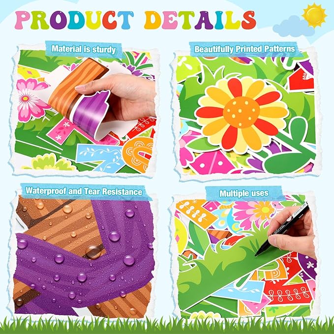 76 Pcs Christian Spring Classroom Bulletin Board Set 3D DIY Paper Fans Flower Tree Bulletin Board Jesus Brings New Life Cutouts Religious Cross Wall Decor for Spring Easter VBS Sunday School