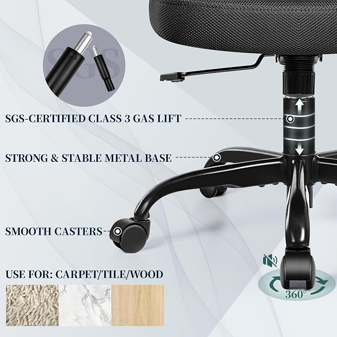 FelixKing Office Chair, Ergonomic Comfy Desk Chair with Flip-up Armrests | Adjustable Height, 360° Swivel, Flexible Tilt, Breathable Cushion and Fabric, Lumbar Support for Home Conference Room Office