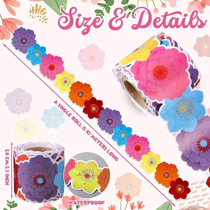 32.8 Ft Flower Bulletin Board Border Fiesta Scalloped Trim | Spanish Design for Hispanic Heritage Month, Colorful Scalloped Borders, Classroom Office Party School Bulletin Boards Decor