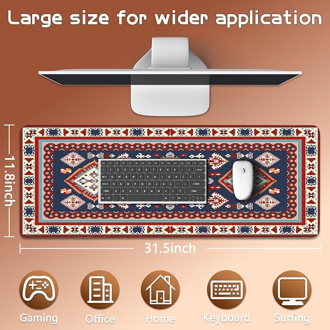 Mouse Pad Gaming - Desk Mat for Keyboard and Mouse - Large Mouse Pads for Desk, Gaming Mousepad with Non-Slip Base, Desks Pad (31.5" X 11.8") for Game, Office and Home