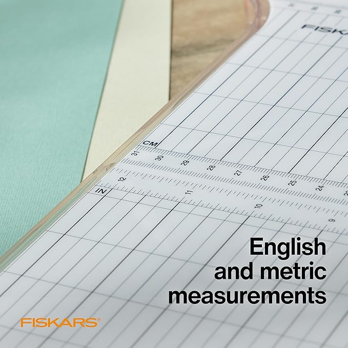 Fiskars ProCision Rotary Bypass Paper Trimmer, 12" Cut Length, Self-Sharpening, Paper Trimmer for Crafting and Scrapbooking, Arts and Crafts Supplies, Photo Cutter
