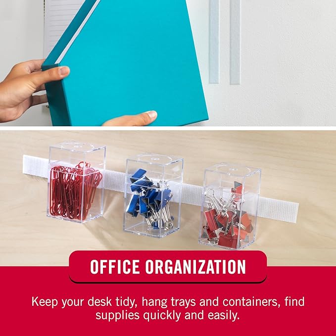 VELCRO Brand 15ft x 3/4in I White Tape Roll with Adhesive I Cut Strips to Length I Stick on Hook and Loop Fasteners to Organize Home Office or Classroom (90082)