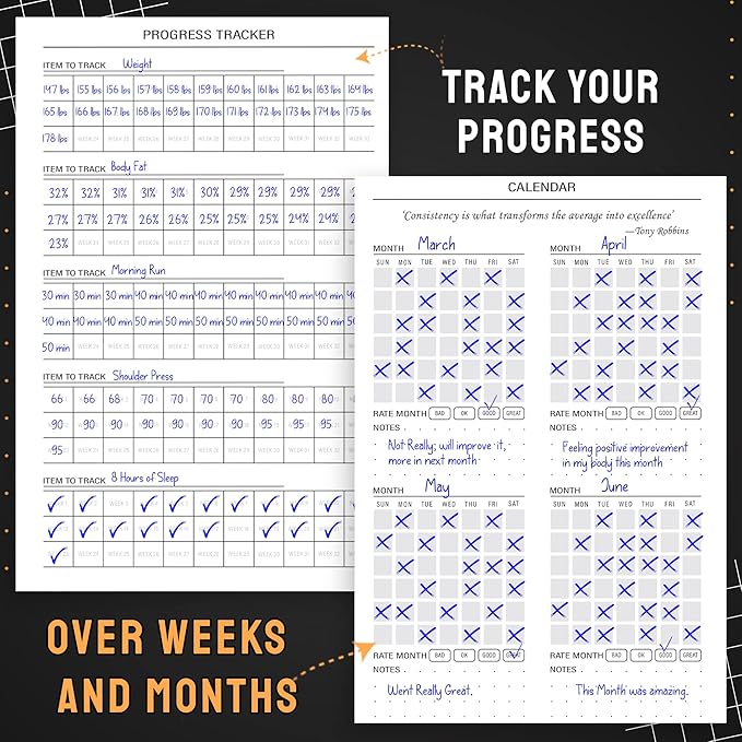 Nextnoid Hardcover Fitness & Food Journal - Workout & Meal Planner Notebook for Men & Women - A5 Sturdy Food Log Journal to Track Diet, Gym & Home Workouts - Green