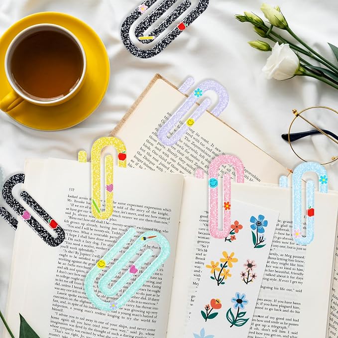 20 Pcs 4 Inch Teacher Jumbo Paper Clips | Teacher Appreciation Gifts Acrylic Bookmark Set for Notebooks and Pagination, Office and Classroom Supplies