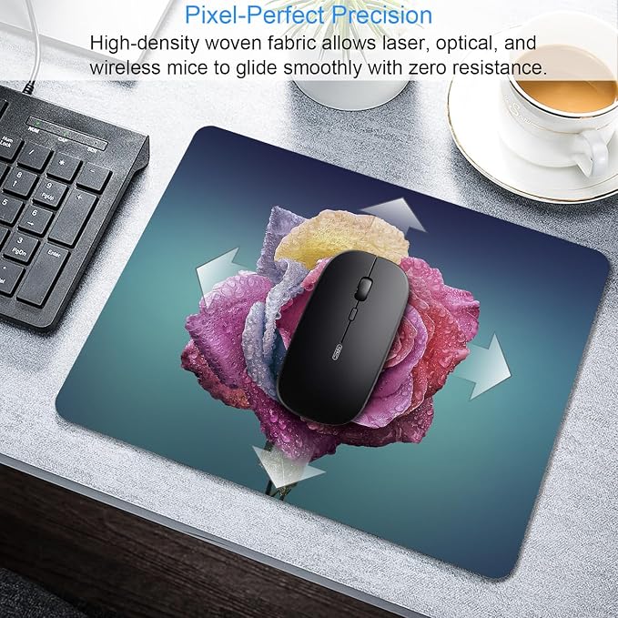 Colorful Rose Mousepad Computer Mouse pad with Design Personalized Mouse pad for Laptop Computer Office Decoration Accessories Gift
