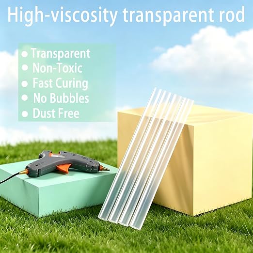 50 Pcs Hot Glue Sticks, 4" x 0.27" Mini Size Clear High Temp Glue Sticks for Crafting, DIY and Home Repair Needs