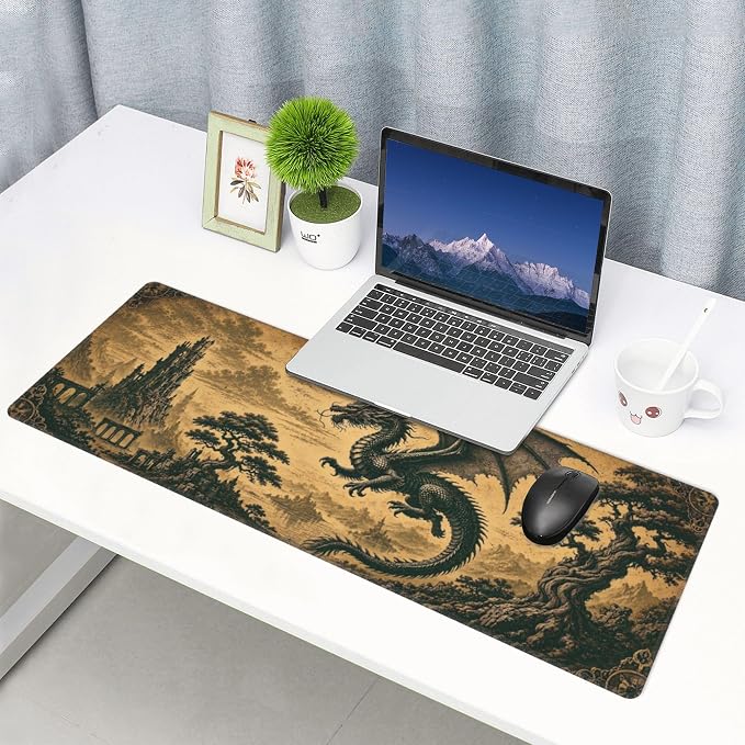 Dragon Mouse Pad XL Large Mousepad Non Slip Rubber Base Desk Mat for Laptop Computer Gaming 31.5" X 12"
