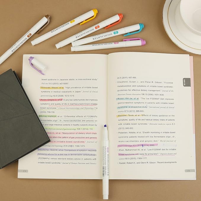 Pastel Highlighters - 10 Pcs Assorted Colors Dual Tip Real Mild Highlighter Markers, Chisel & Fine Tips for Bible Journaling, Note Taking, School Supplies, No Bleed