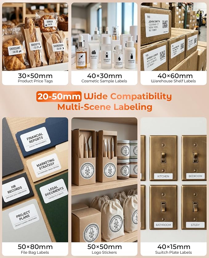 TATTMUSE Label Maker, A421 Sticker Printer | Bluetooth Thermal Label Maker Machine, 2 Inch for Home, Business, Office, Address, Compatible with Phone & PC