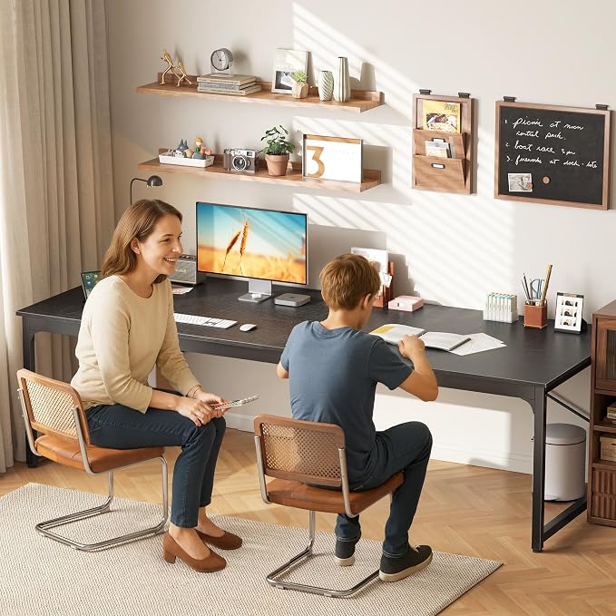 78.7 X 29.5 Inch Computer Desk with Deeper Desktop, Long Gaming Office Writing Work Desk for Home Office, Study, Bedroom, Work from Home, Metal Frame, Black