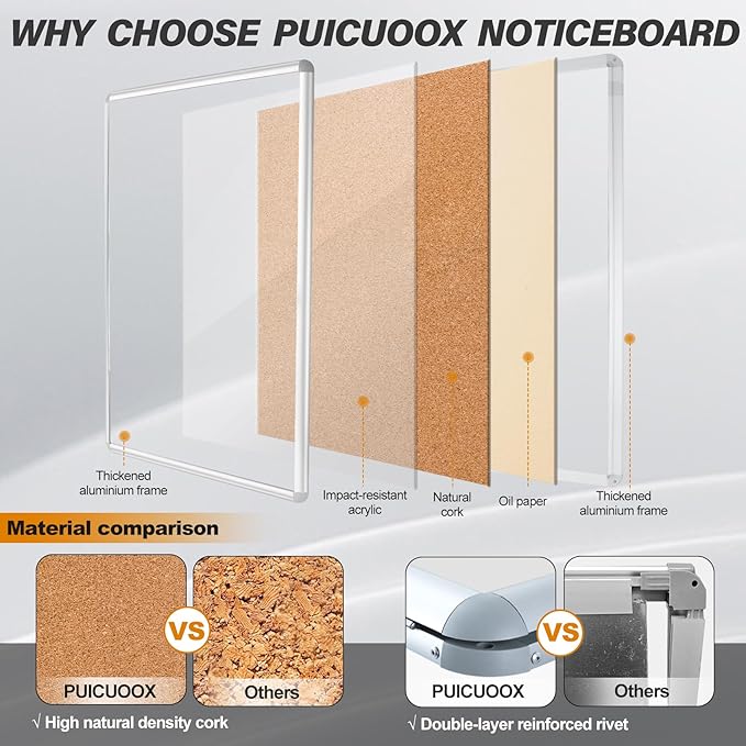 36"x24" Outdoor Enclosed Bulletin Board with Locking Door,Outdoor Bulletin Board Weatherproof Aluminum Frame,Shatter-Resistant Tamper-Proof Display Board Case Cork Board for School, Office, Park