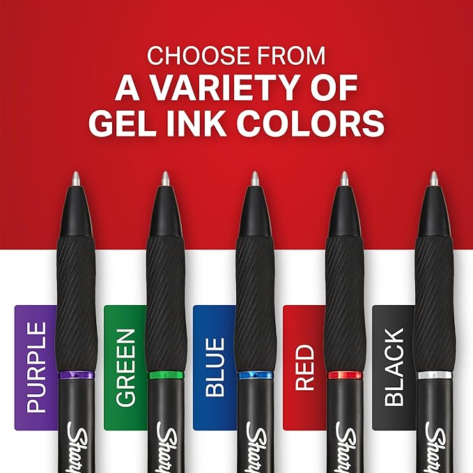 Sharpie S-Gel Gel Pens Ultra Fine Point (0.38mm) Black 4 Count