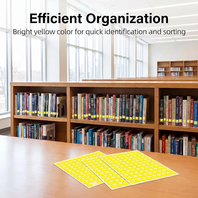 1980 Pcs Yellow Dot Stickers 1/2 Inch Color Circle Round Stickers Small Code Labels for Office Shop Yard Sale Home Marking (Yellow, 1/2" (13mm))