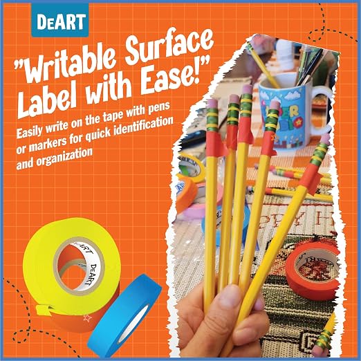 Colored Masking Tape Painters Tape 12 or 8 Pack 1 inch or 0.6 Inches Kids Arts Craft Supplies Coding Whiteboard Dry Erase Board Tape Thin Paper Tape Paint Tape No Residue Easy Removal DIY Crafts Arts