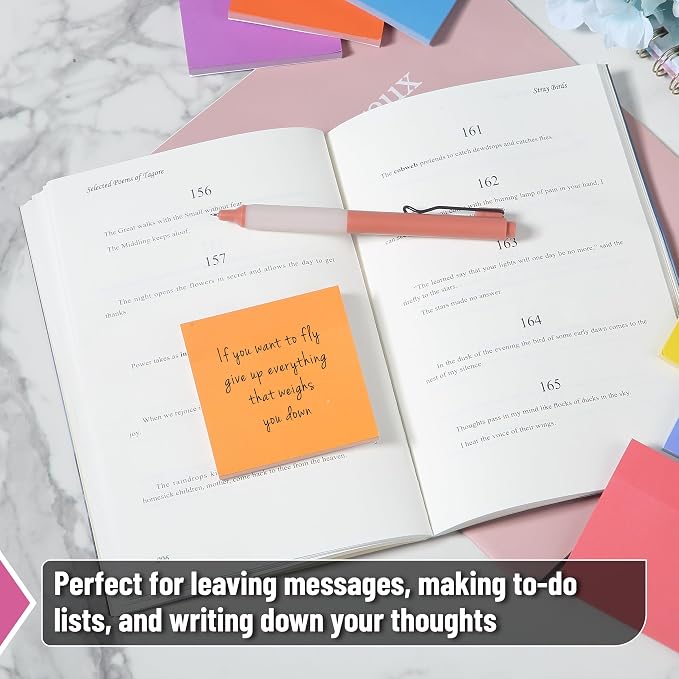Mr. Pen- Sticky Notes, 3"x3", 12 Pads, 600 Sheets, Vibrant Colors | Sticky Notes Bulk, Self-Stick Note Pads, Perfect for Office, School, Home, Study & Organization