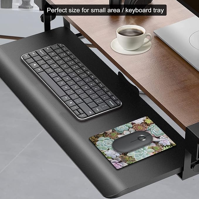 Small Mouse Pad Cute, Mini Mouse Pads for Wireless Mouse and Laptop, Travel Mousepad with Designs - Pretty Succulent, Portable Mousepads - 5.5 x 7 in, Computer Accessories for Women