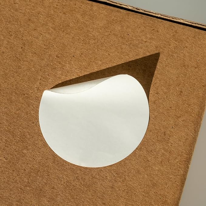 Hybsk White Color Coding Dot Labels Round Semi Gloss Paper Stickers Adhesive Label (1.5 inch)