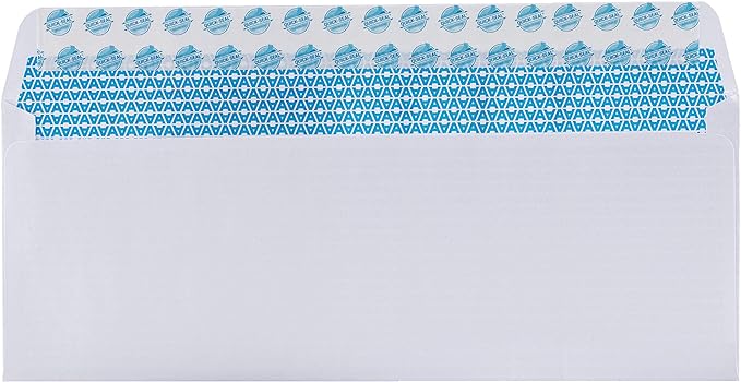 Aimoh 2500 Custom Printed #10 Security Self Seal Envelopes -Personalized with Logo &Address Customization |Letter Size 4⅛ x 9½, White, 24LB, 2500 Count (7-34010-2500)
