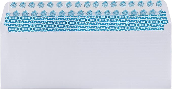 Aimoh 1000 Custom Printed #10 Security Self Seal Envelopes -Personalized with Logo &Address Customization |Letter Size 4⅛ x 9½, White, 24LB, 1000 Count (7-34010-1000)