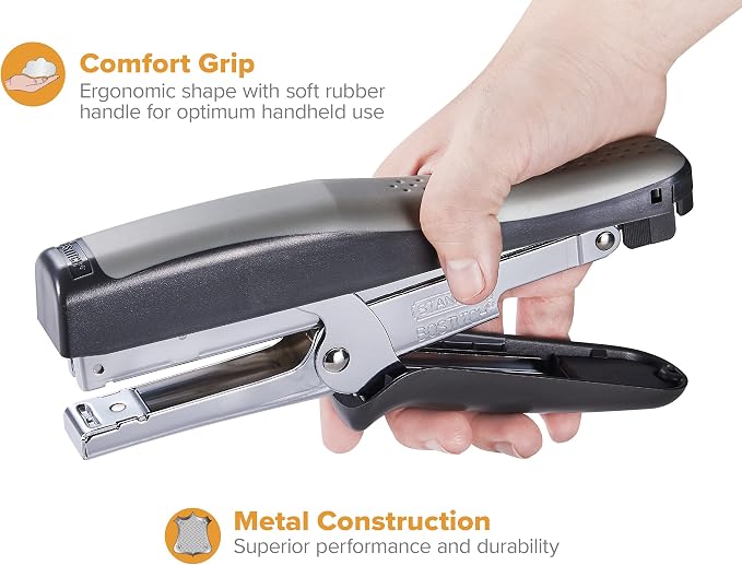 Bostitch Office Standard 20 Sheet Plier, No-Jam Technology, EZ Squeeze Lever, Black/Gray (SSP-99) (Pack of 6)