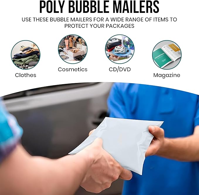 Levex - #4 9.5" x 14.5" [5 Pack] Poly Bubble Mailers, Padded Envelope Mailers, Packing Envelope & Mailing Bags for Shipping