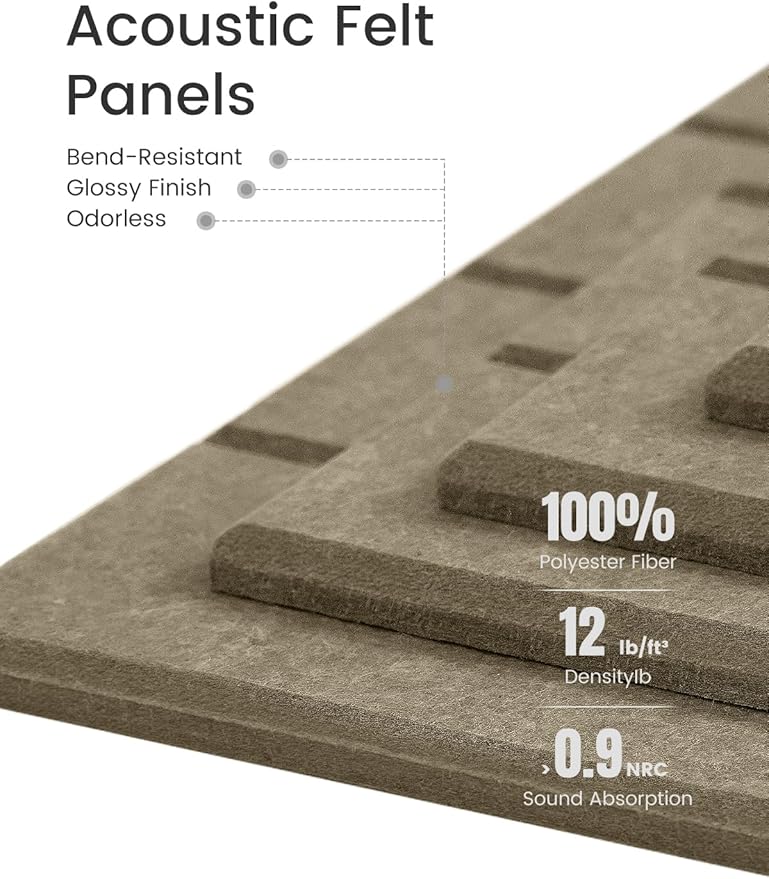 Large Felt Bulletin Board 48" x 36" Cork Board Alternative-12 Pack with 70 Safe Removable Adhesive Tabs, Cork Boards for Walls for Home Office Classroom Pin Board-Earth Brown