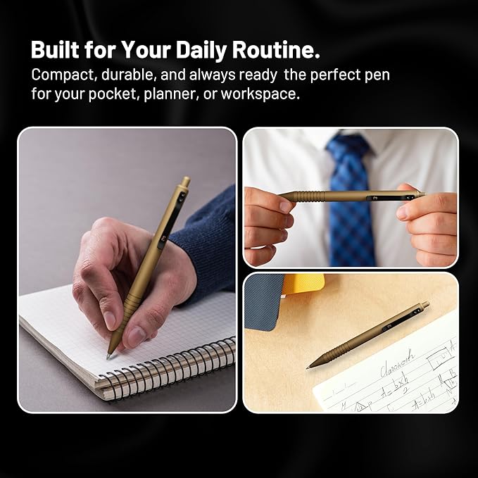 Everyman Military Grafton Super Matte Full Click Refillable Gel Pen | Durable EDC Writing Tool with Deep Grip | Smooth 0.7mm Ink Flow for Daily Use, Notes, Journaling, and Office Essentials
