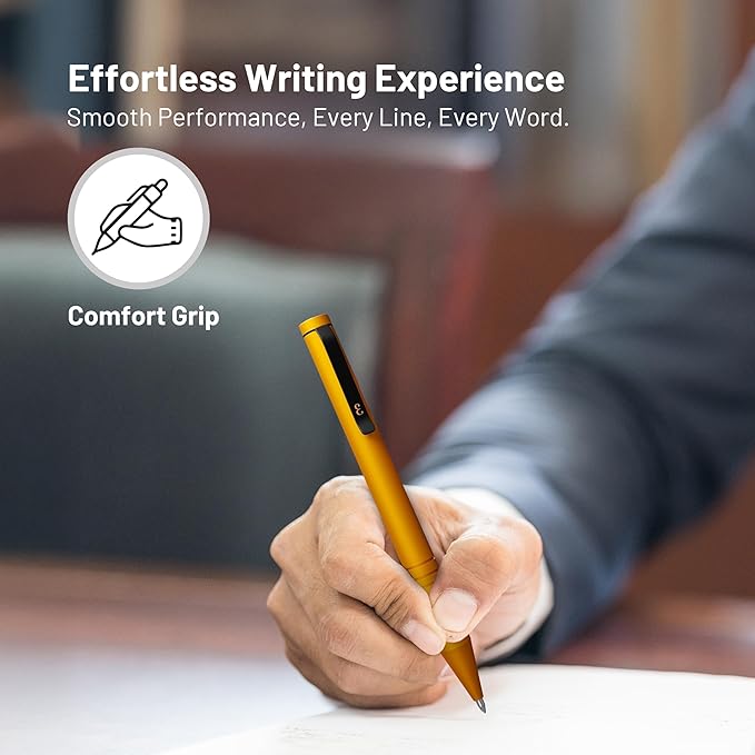Everyman Amber Super Matte Mini Twist Gel Pen | Compact Refillable 0.7mm Gel Pen with Twist Mechanism | Durable Metal EDC Writing Tool for Travel, Office, Work & Gifting
