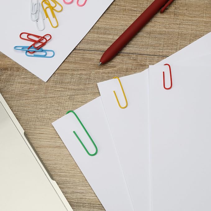 Mr. Pen- Paper Clips, 400 pcs, Assorted Sizes (1", 1.3", 2") | Cute Colorful Paper Clips with Storage Box, Large and Small for Bookmark, Office, School, DIY, Business Card Holders
