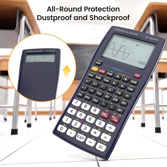 ROATEE Graphing Scientific Calculators 36X Pro 360 Functions for School | Desktop Calculators 3-in 14 Digit Display Office Supplies for High School Student Teacher Engineer