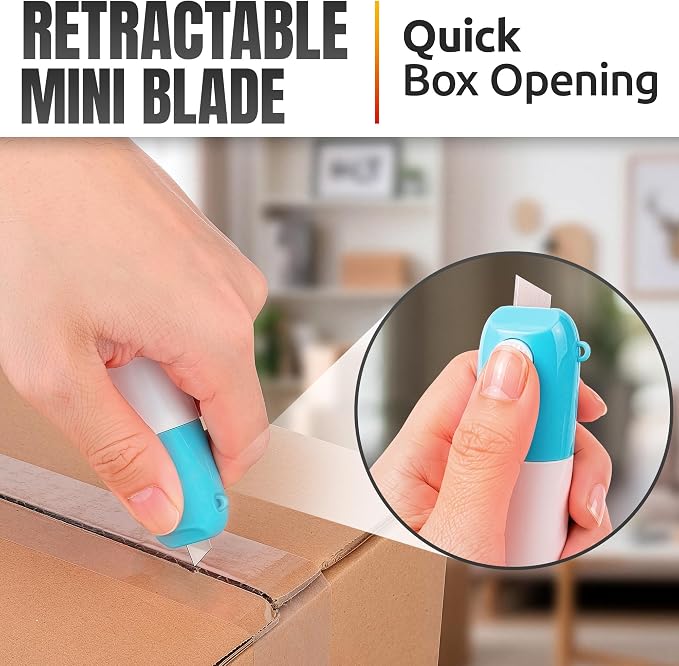 3 Pcs Water-Based Thermal Paper Eraser Pen with Mini Box Cutter Knife - Thermal Label Eraser, Liquid Redacting Marker for Covering Thermal Print on Receipts, Shipping Labels & Bills Privacy Protection