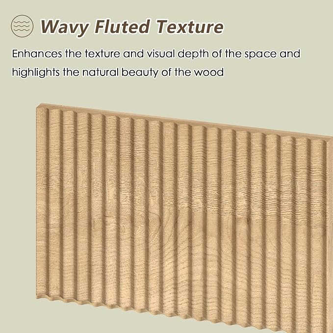 47 Inch Small Fluted Computer Desk with 2 Drawers for Bedroom, Home Office | Small Computer Desk with Storage, Compact Writing Study Desk for Small Spaces, Oak