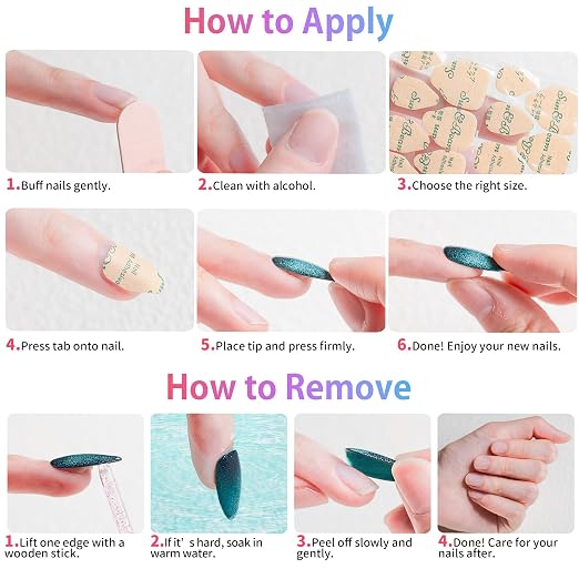 Sun&Beam Nails Jelly Nail Tabs for Press-On Nails 0.3mm Ultra-Thin Waterproof Adhesive 600pcs Strong Hold Double Sided Tabs for Finger (Standard Size)