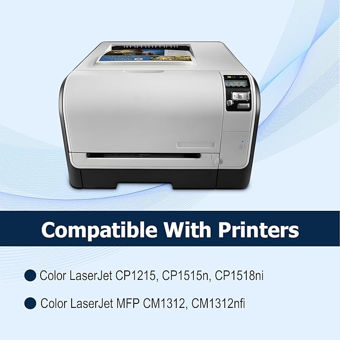 125A Black Toner Cartridges Replacement for HP 125A CB540A for Color LaserJet CM1312 MFP Series,Color LaserJet CP1215, CP1515, CP1518 Series Printer Ink (2 Pack )