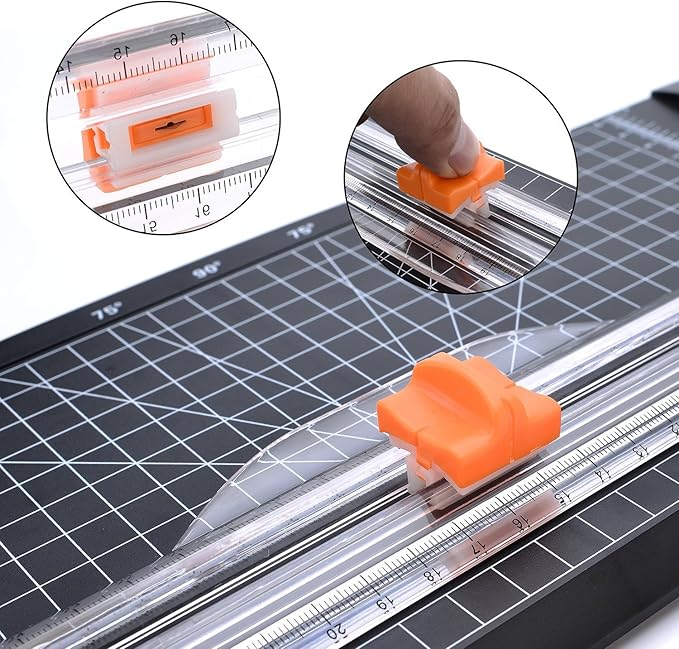 Firbon Paper Cutter Replacement Blade with Automatic Security Safeguard Design for A4 Black and White Paper Trimmer (5 Pack)