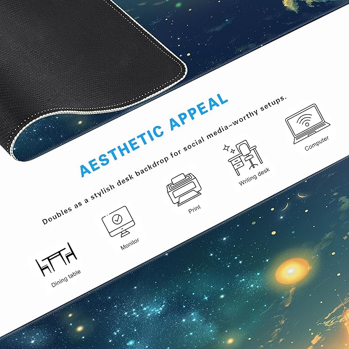 Forest Starry Sky Gaming Mouse Pad, Large Extended Mouse Pad Big Computer Mousepad for Home Office Gaming Work 31.5x11.8inch