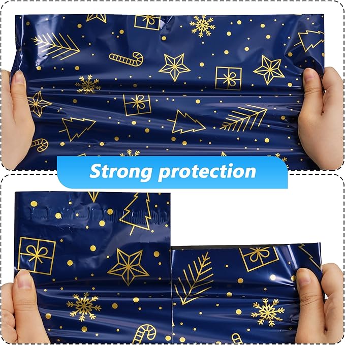 Christmas Poly Mailer 10x13 Inch 25 Pcs, Waterproof and Tear-Resistant Shipping Bags for Clothing, Strong Mailing Bags with Self-Seal, Cute Packaging Bags for Small Business - Starrysky